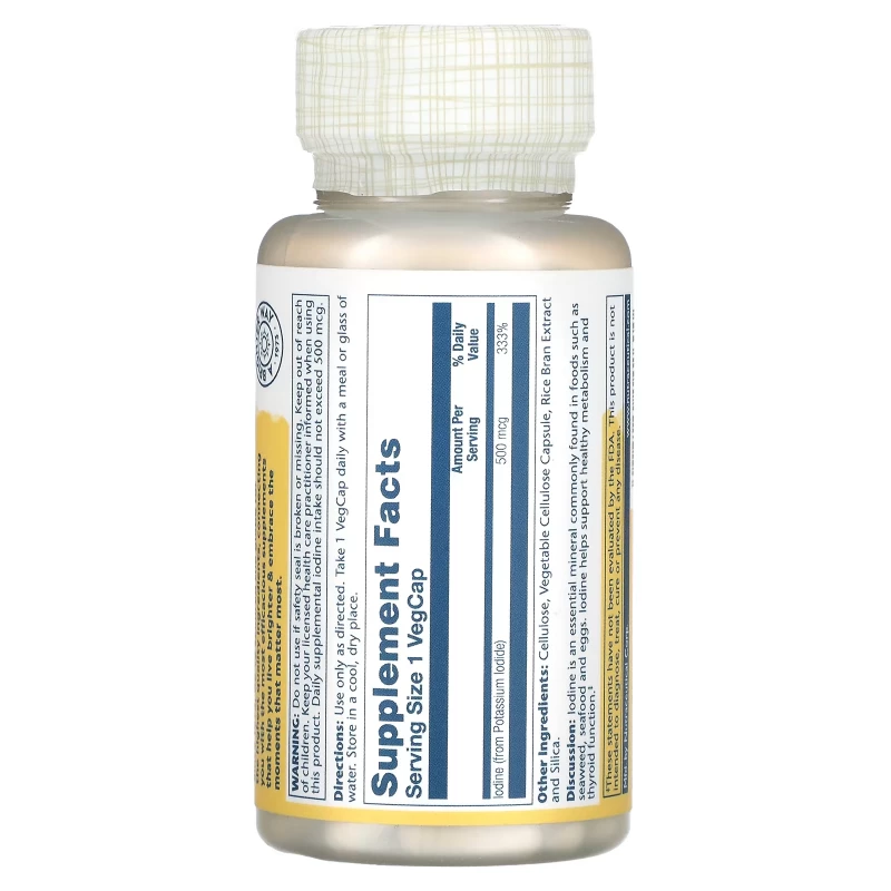 SOLARAY IODINE 500MCG 30TAB - Image 2