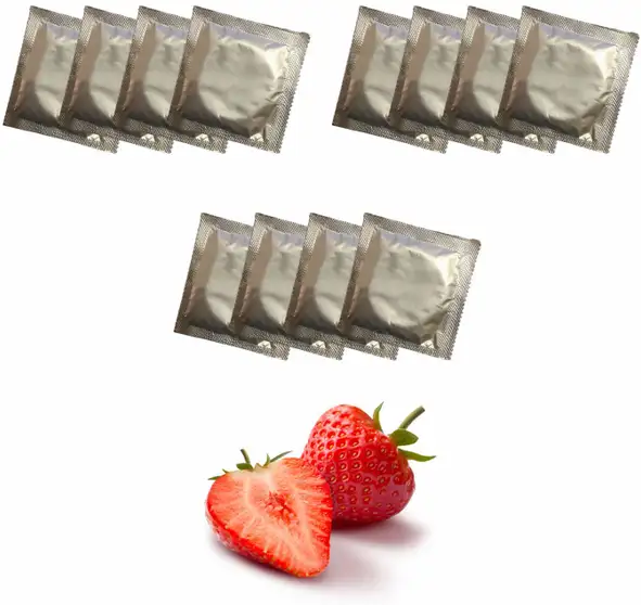 VIGA CONDOMS STRAWBERRY DOTTED 12PCS - Image 2