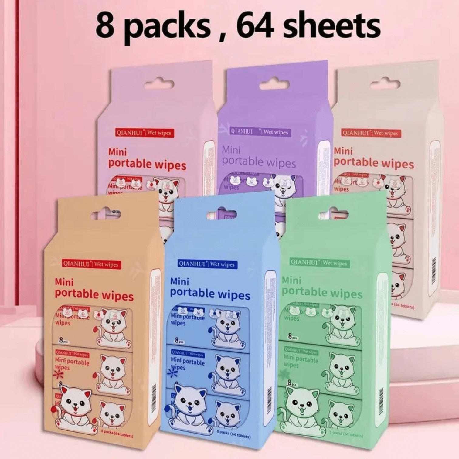 QIANHUI BABY MINI WET WIPES 64PCS