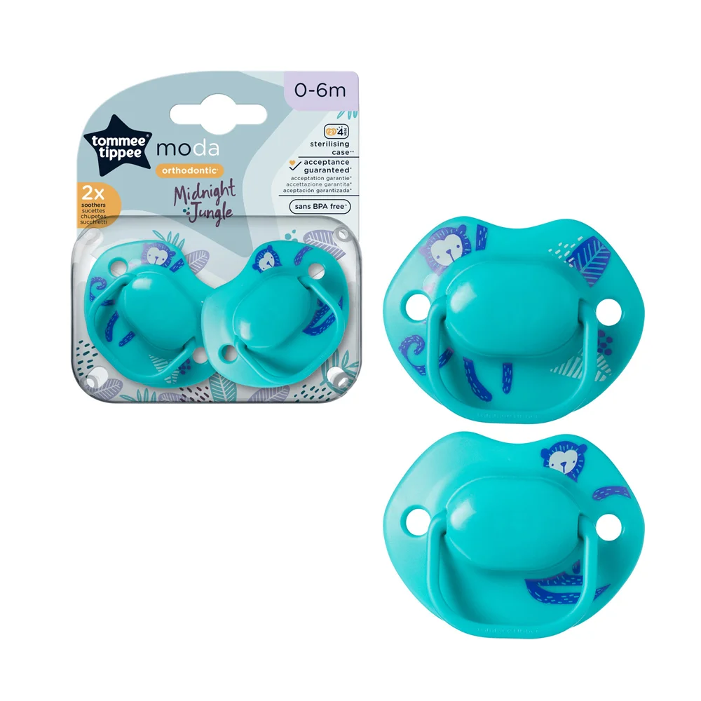 TOMMEE TIPPEE MODA MIDNIGHT JUNGLE SOOTHER 0-6 M 2PCSBLUE - Image 2