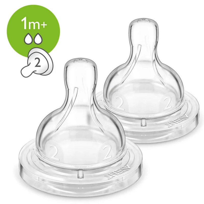 AVENT CLASSIC TEAT 1M+ 2 HOLES 2PCS - Image 2