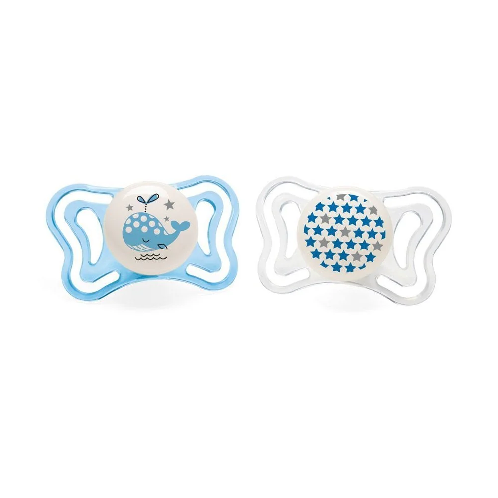 CHICCO PHYSIO FORMA LIGHT SOOTHER 2-6M BLUE 2PCS - Image 2
