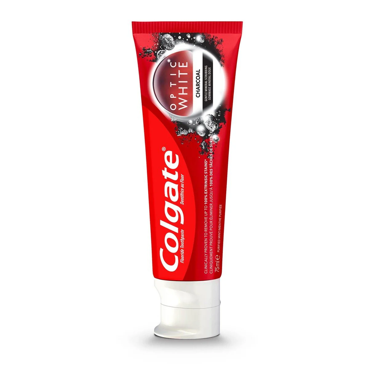 COLGATE OPTIC WHITE CHARCOAL T.P 75ML 1+1 OFFER - Image 2