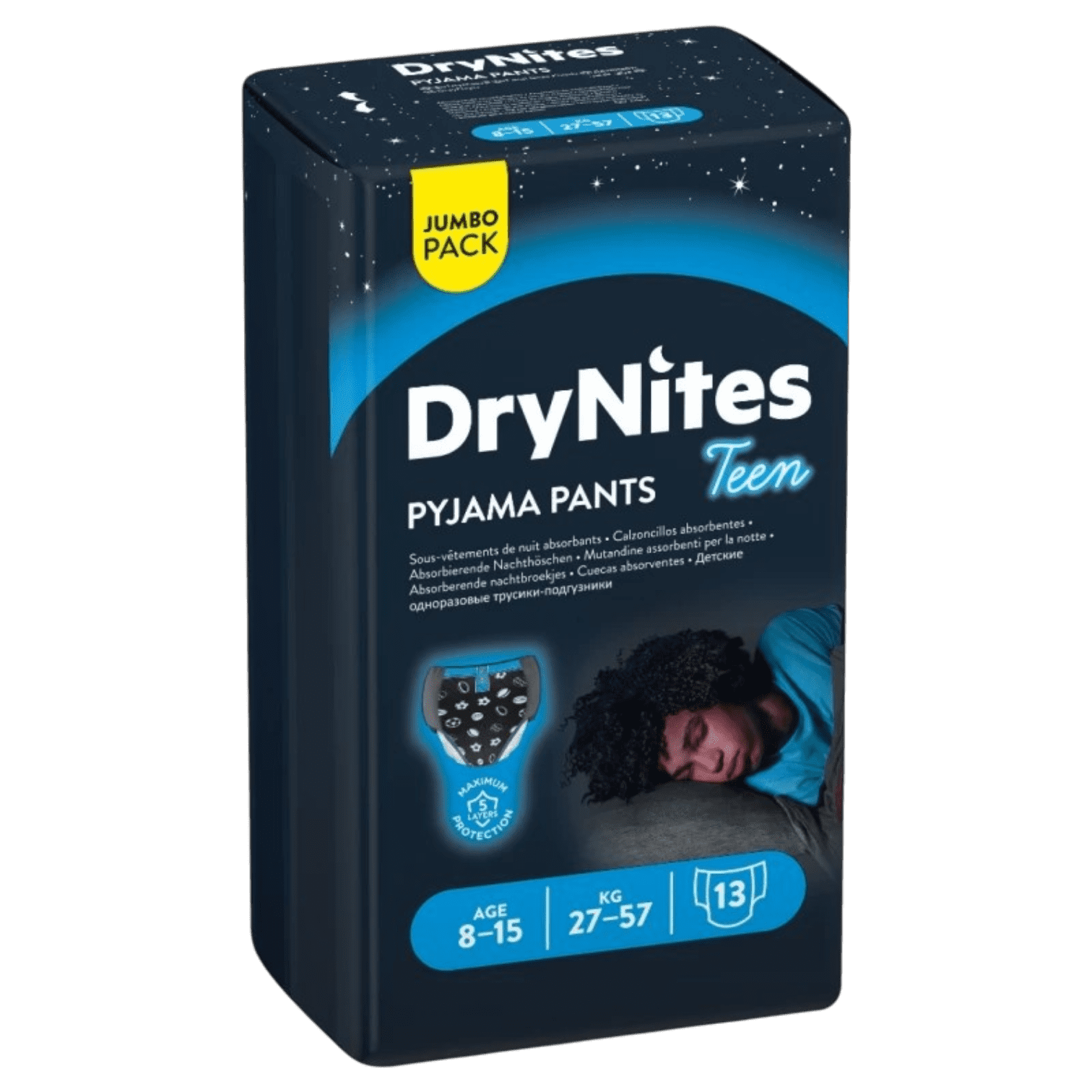 DRYNITES BOY 8-15YRS 27-57KG 13 DIAPERS