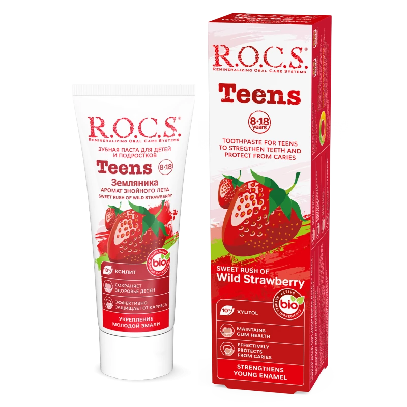 R.O.C.S TEENS WILD STRAWBERRY 8-18 YEAR T.P 60ML