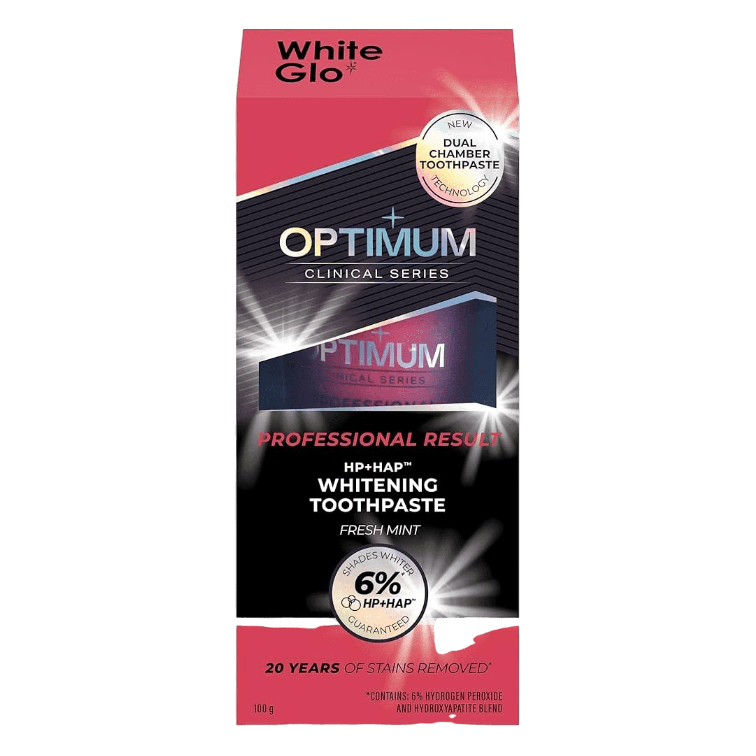 WHITE GLO OPTIMUM PROFESSIONAL RESULT T.P 100G