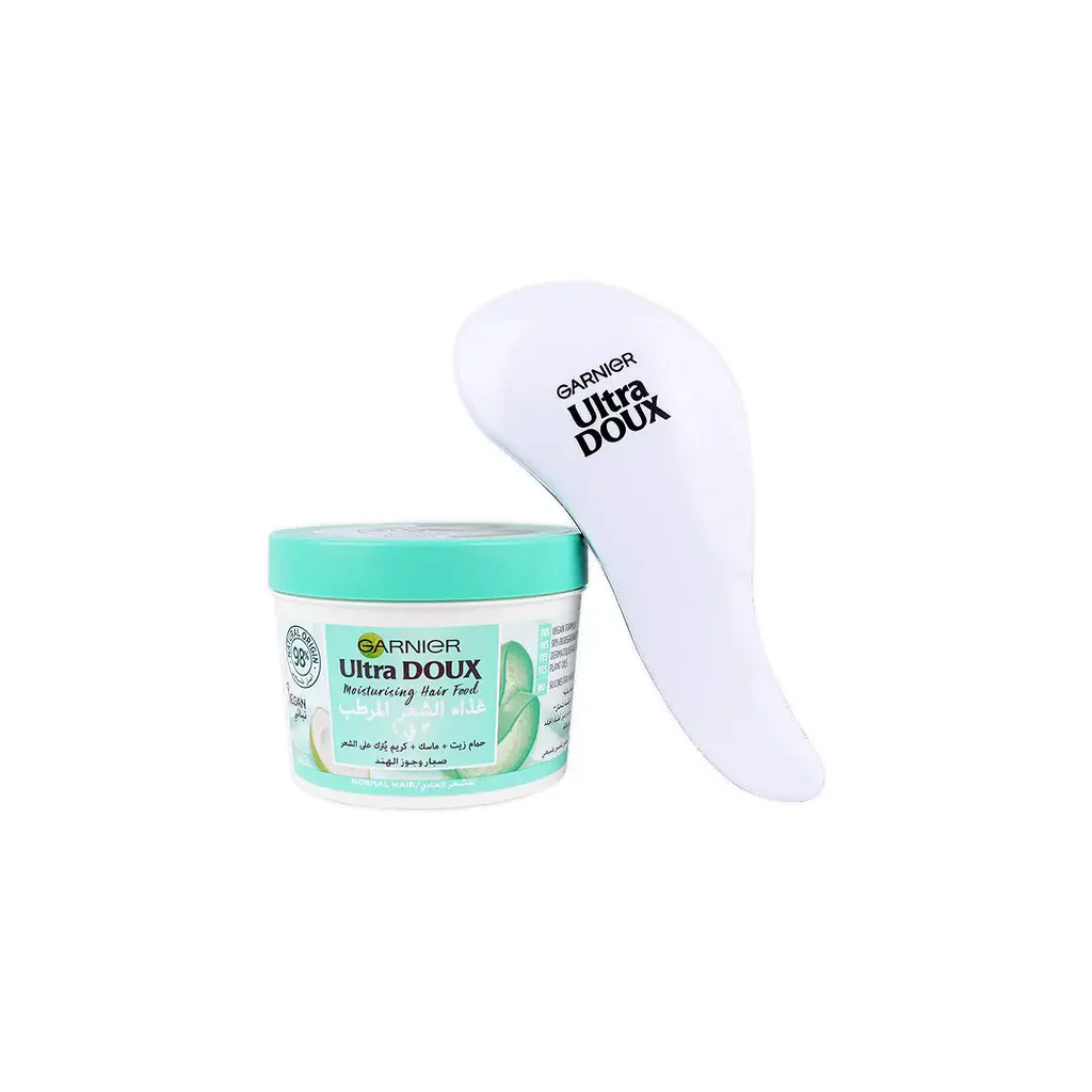 GARNIER ULTRA DOUX MOISTURISING HAIR FOOD ALOE VERA+ WET BRUSH 390ML