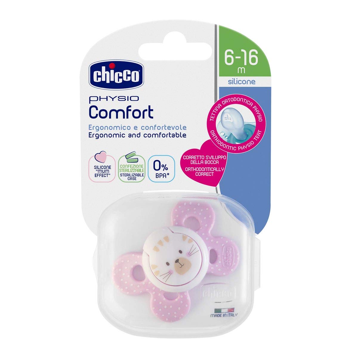 CHICCO PHYSIO COMFORT SOOTHER 6-16M 1PC GIRL