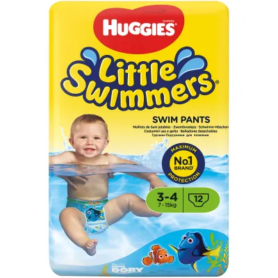 HUGGIES LITTLE SWIMMERS 3-4 GREEN 12 PANTS - Image 2