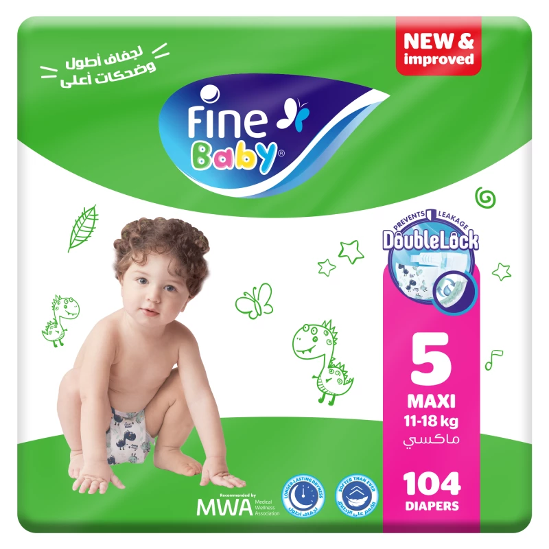 FINE BABY 5 DOUBLE MEGA PACK 104DIAPERS