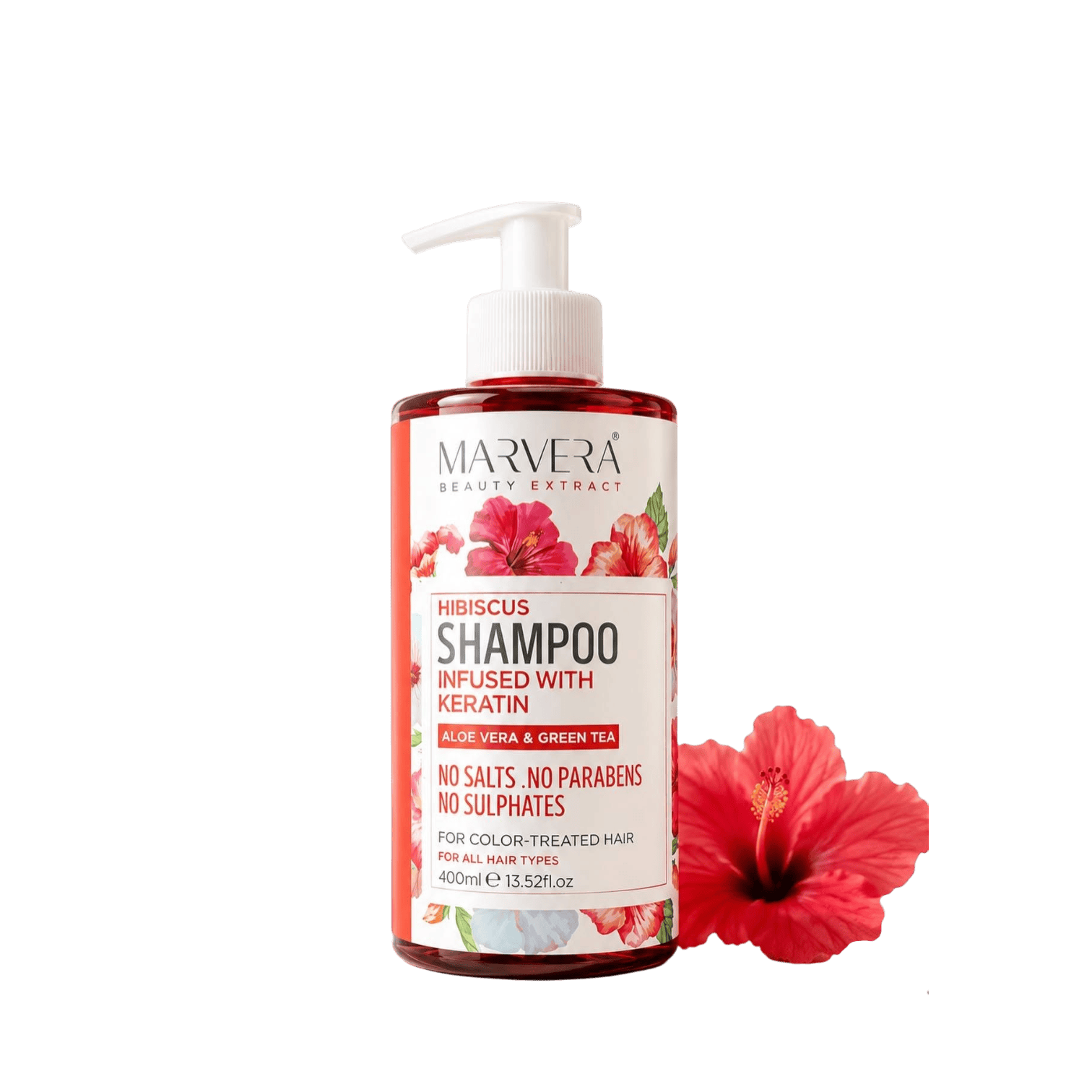 MARVERA HIBISCUS SHAMPOO INFUSED WITH KERATIN 400ML