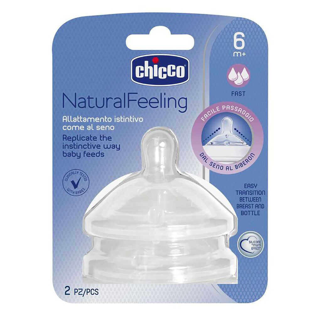 CHICCO NATURAL FEELING FAST FLOW TEAT 6M+ 2PCS