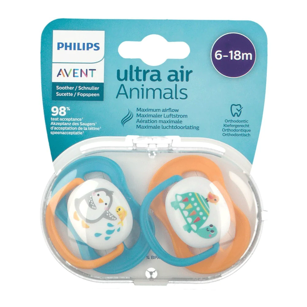 AVENT ULTRA AIR ANIMALS SOOTHER 6-18M 2PCS