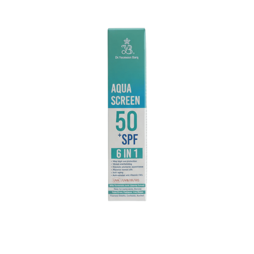 YASMEEN BARQ SUNSCREEN AQUA CREAM SPF50+ 50ML 6IN1