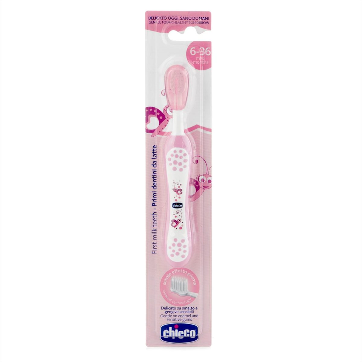 CHICCO T.B FIRST MILK TEETH PINK 6-36M