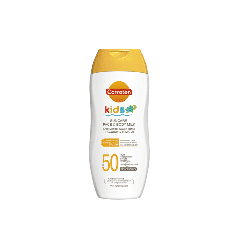 carroten sunscreen kids sensicare face & body milk spf50+200ml