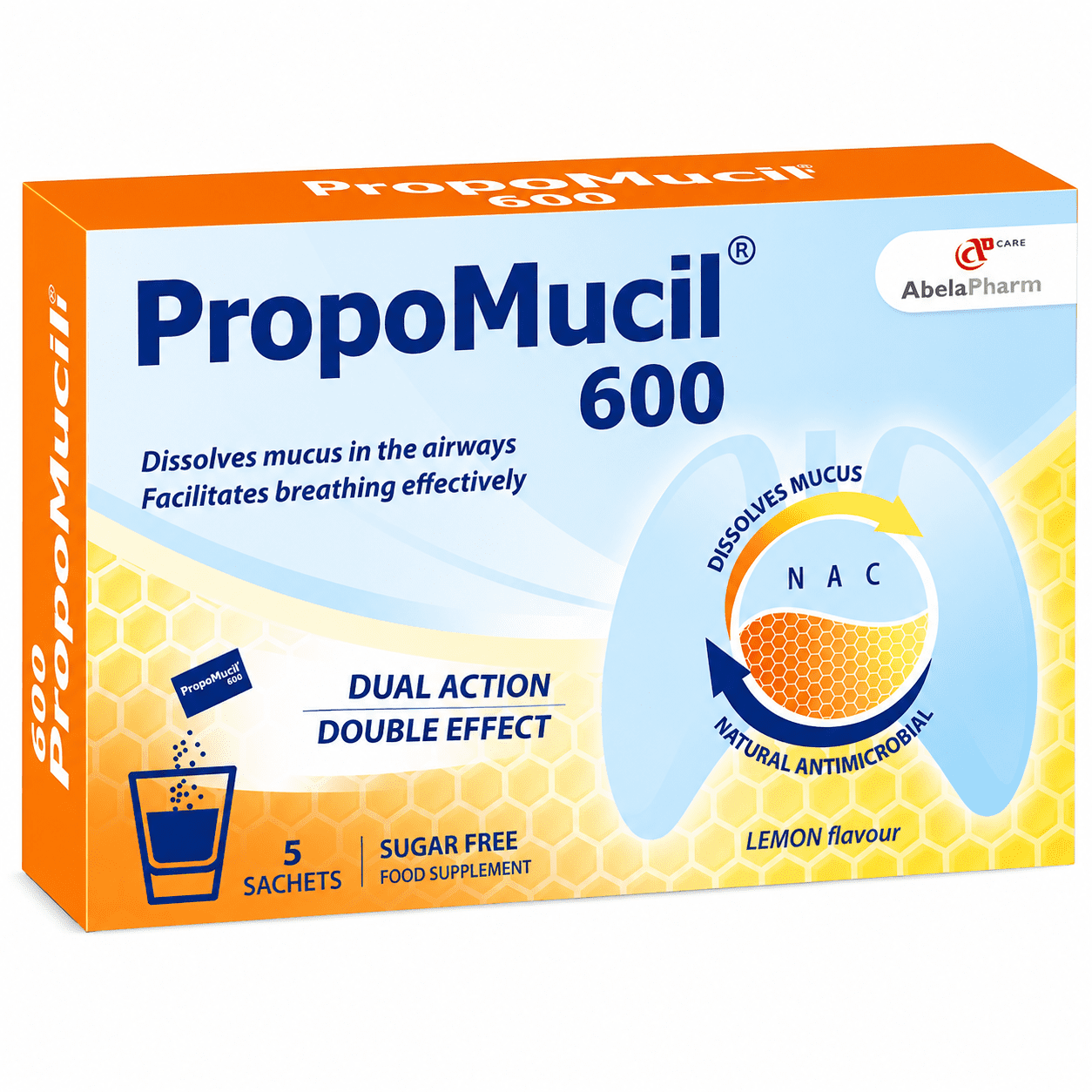 PROPOMUCIL 600 LEMON FLAVOUR 5 SACHETS