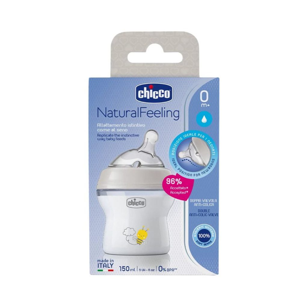 CHICCO NATURAL FEELING BOTTLE 0M+ 150ML TRANSPARENT
