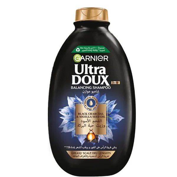 GARNIER ULTRA DOUX BLACK CHARCOAL & NIGELLA SEED OIL SHAMPOO 400ML
