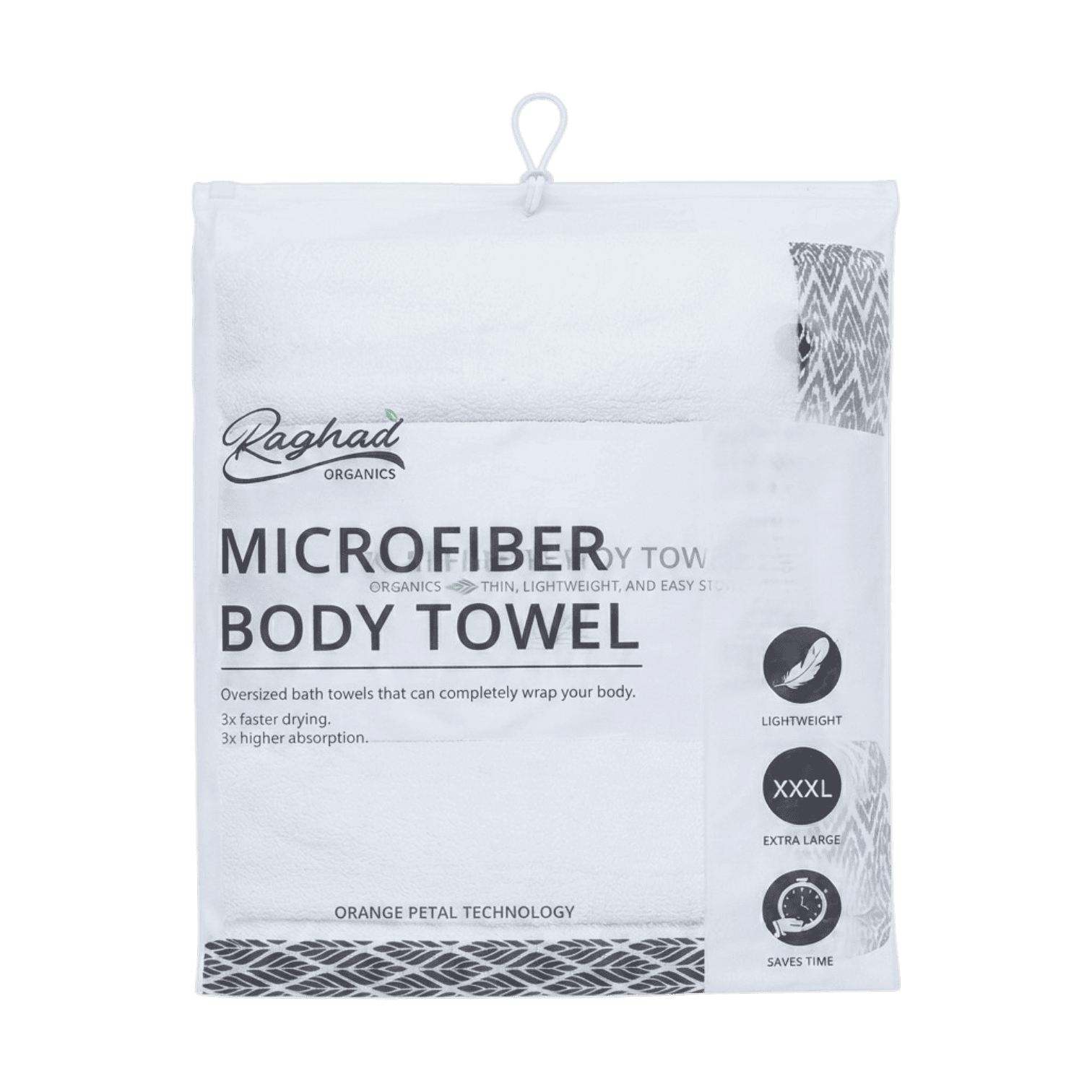 RAGHAD ORGANICS MICROFIBER BODY TOWEL 180*90CM