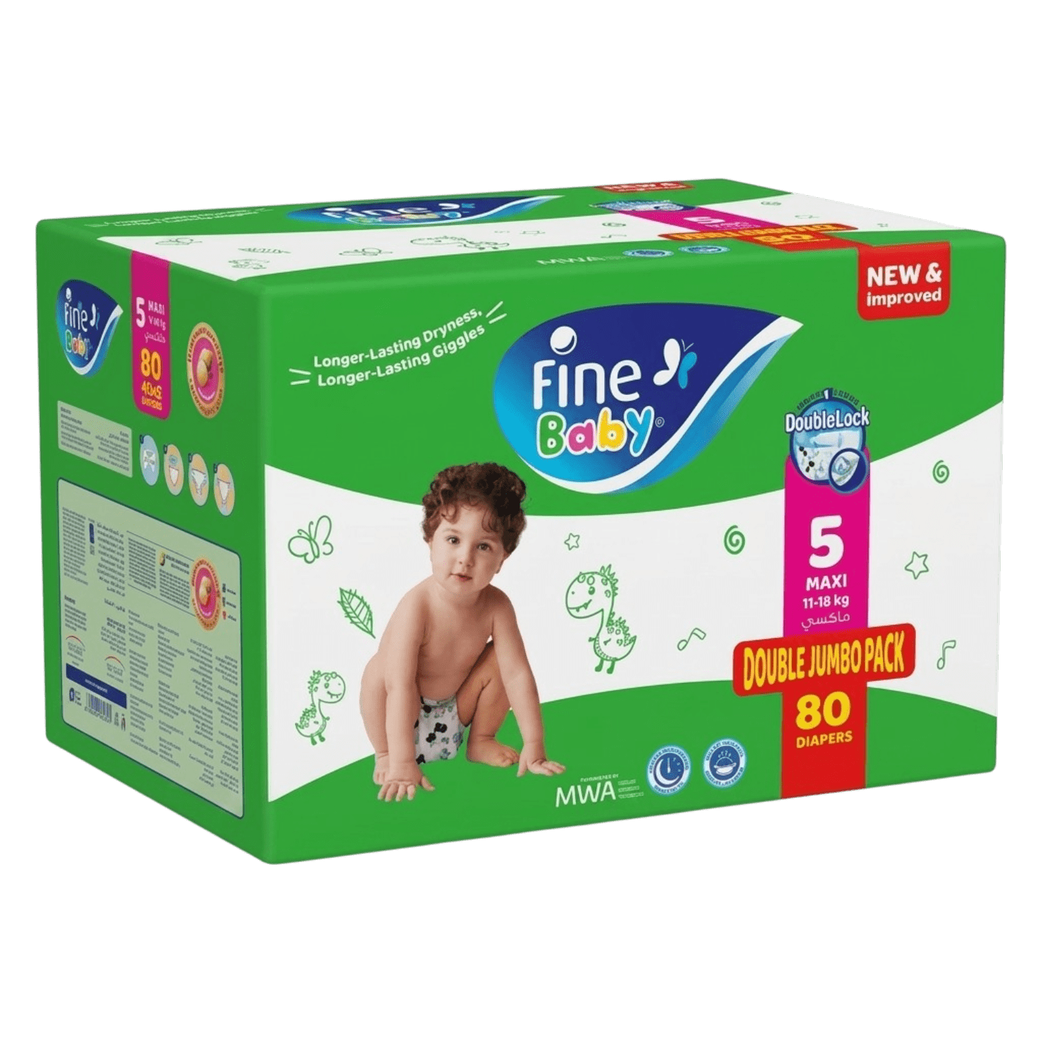 FINE BABY 5 DOUBLE MEGA PACK 80 DIAPERS