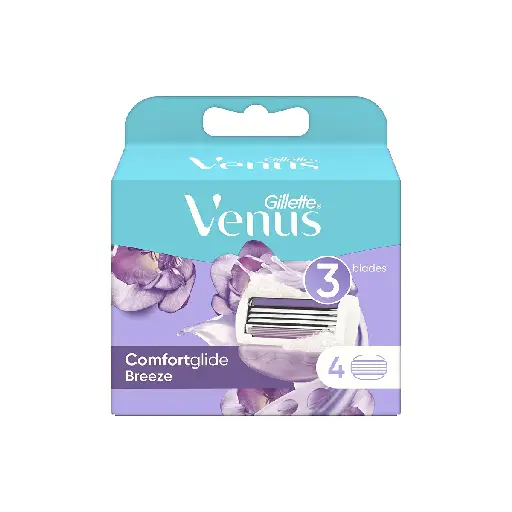 GILLETTE VENUS COMFORTGLIDE BREEZE 3BLADES 4 RAZORS