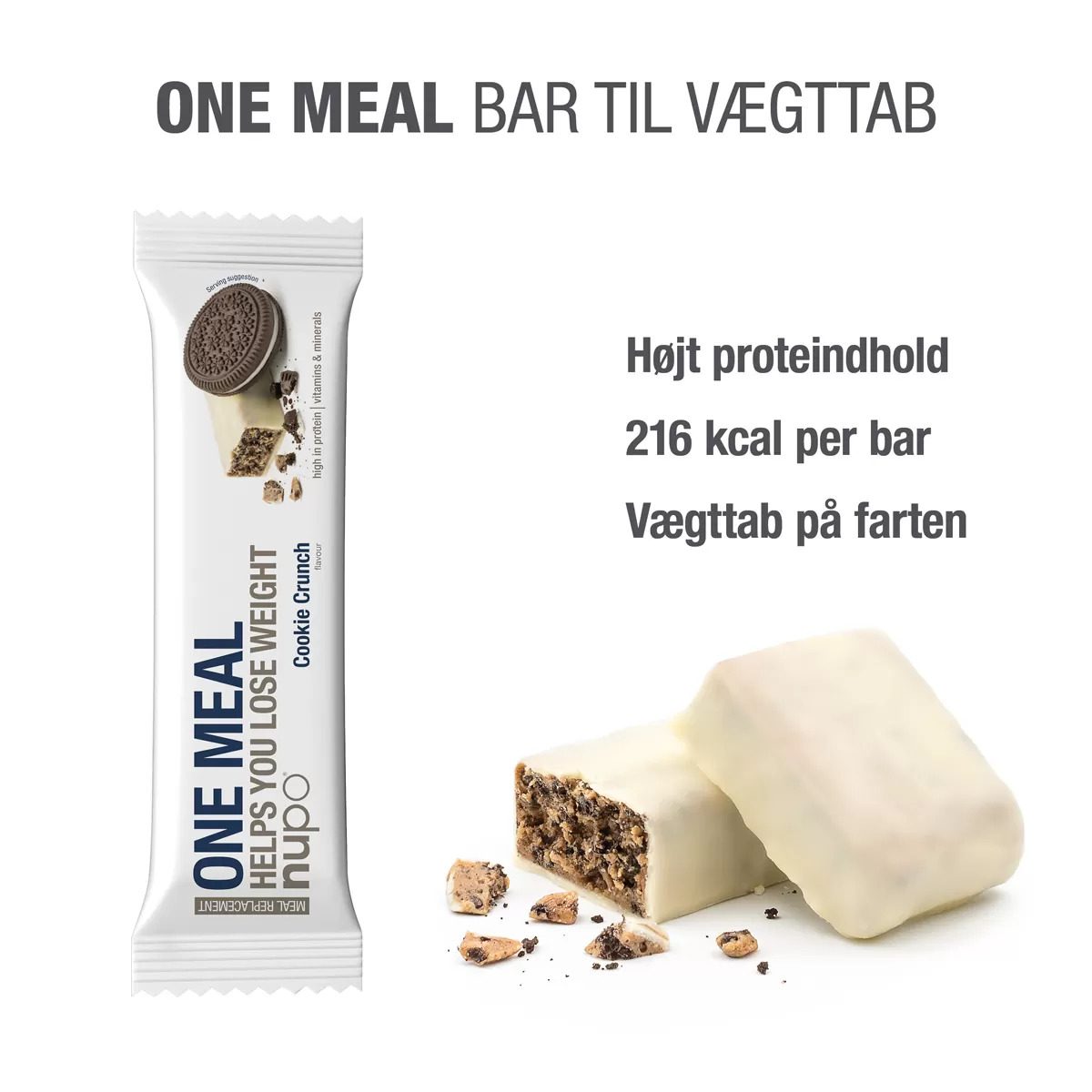 NUPO ONE MEAL COOKIE CRUNCH FLAVOUR PROTEIN BAR 60G - Image 2