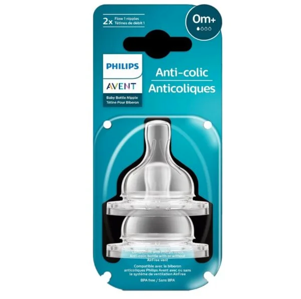 AVENT ANTI COLIC TEAT 0M+ 2PCS - Image 2