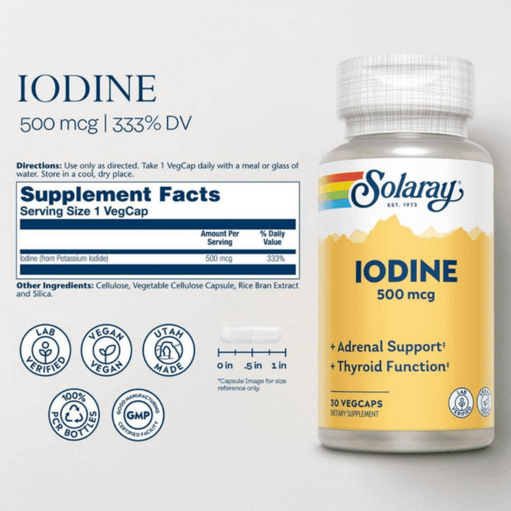 SOLARAY IODINE 500MCG 30TAB - Image 3