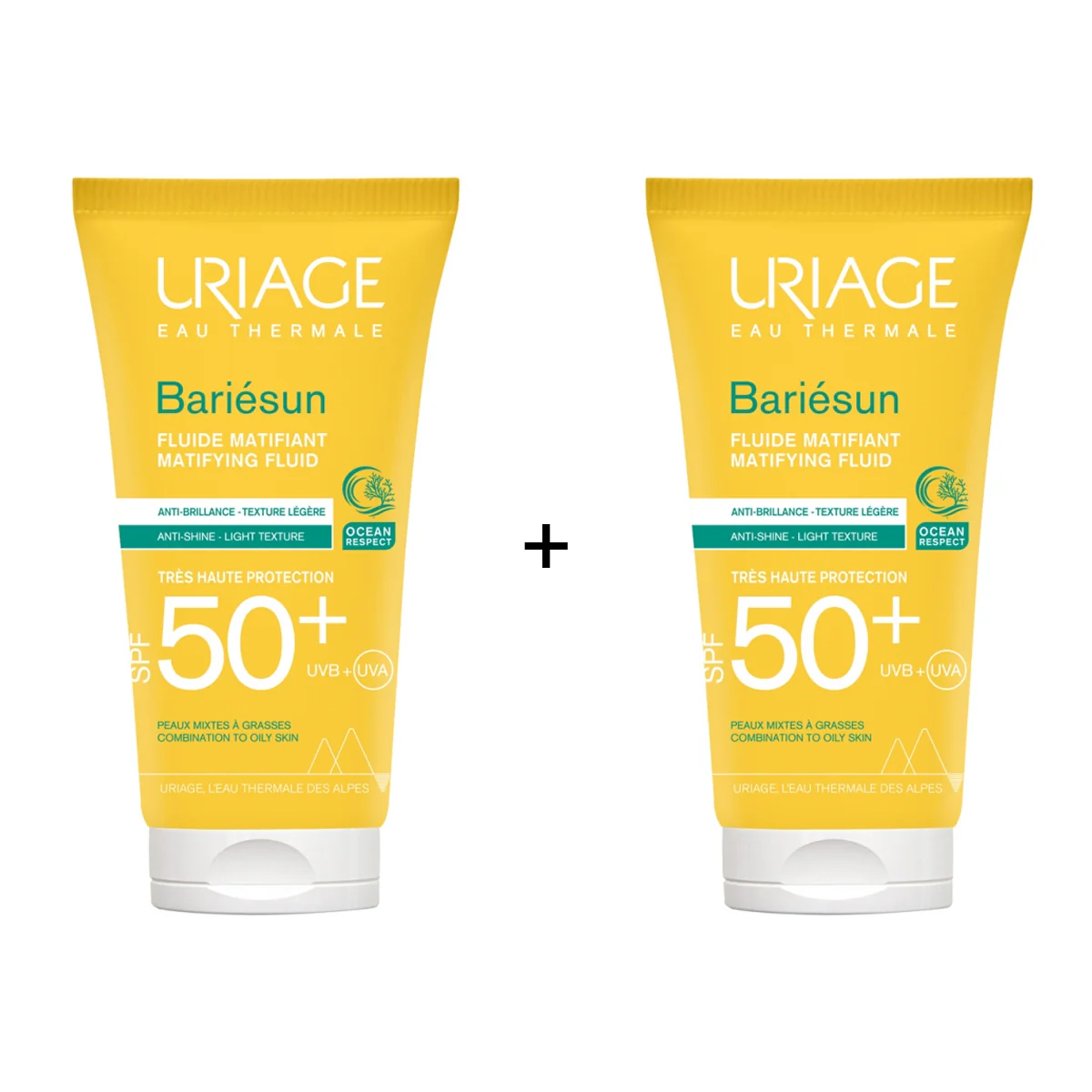 URIAGE SUNSCREEN MAT FLUID SPF50+ 50ML 1+1 50% OFF