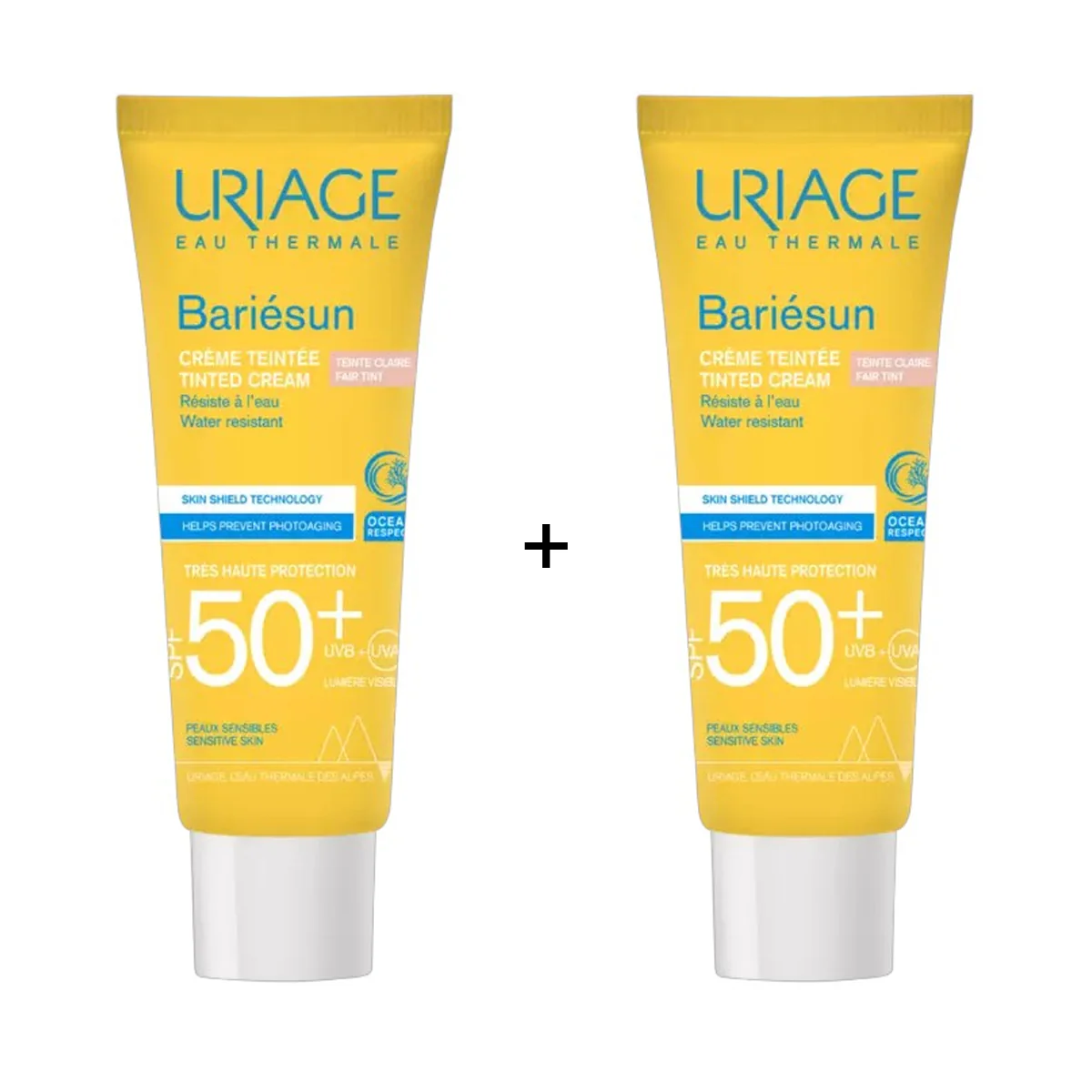 URIAGE SUNSCREEN CREAM TINTED SPF50 1+1 50% OFF FREE