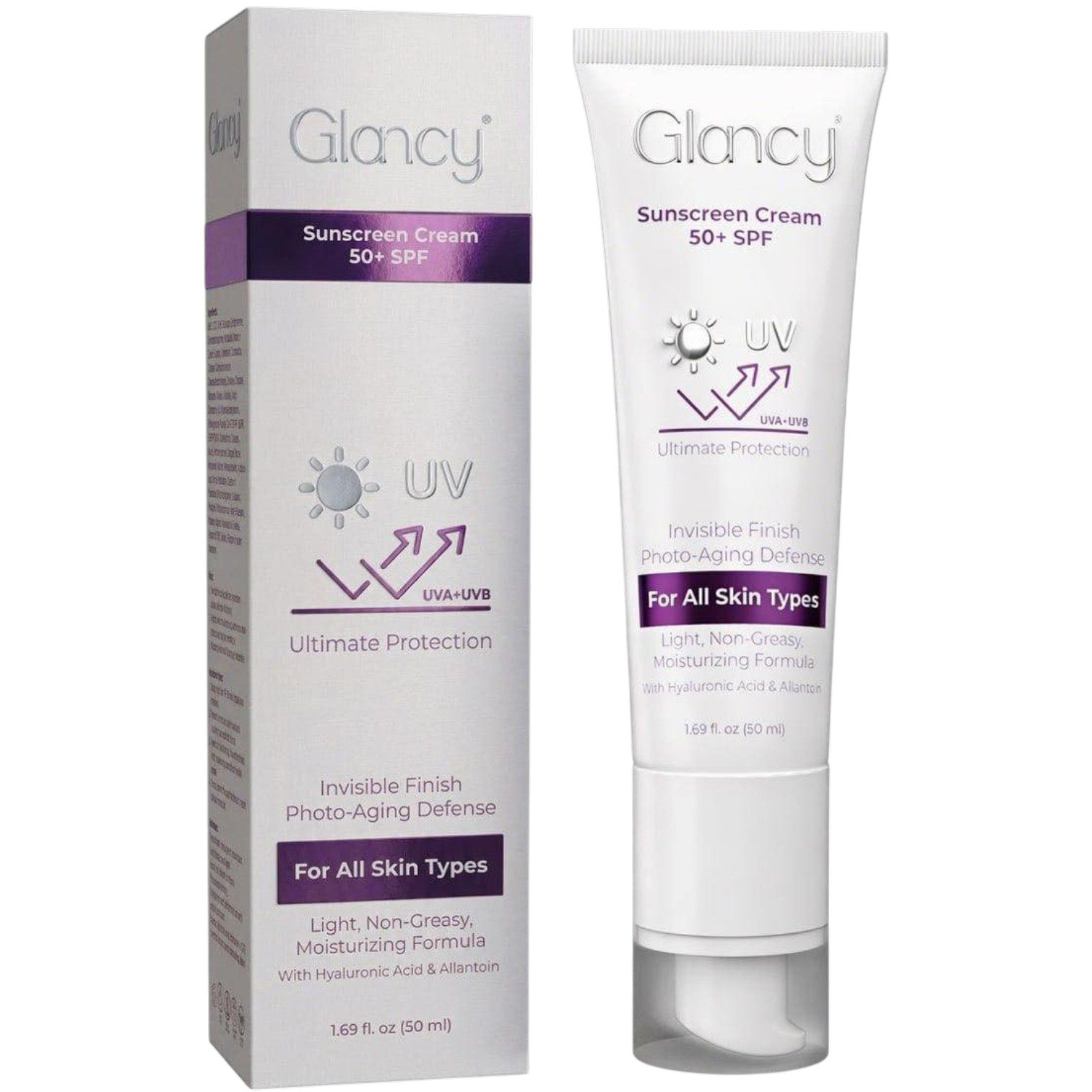 GLANCY SUNSCREEN CREAM SPF50+ 50ML
