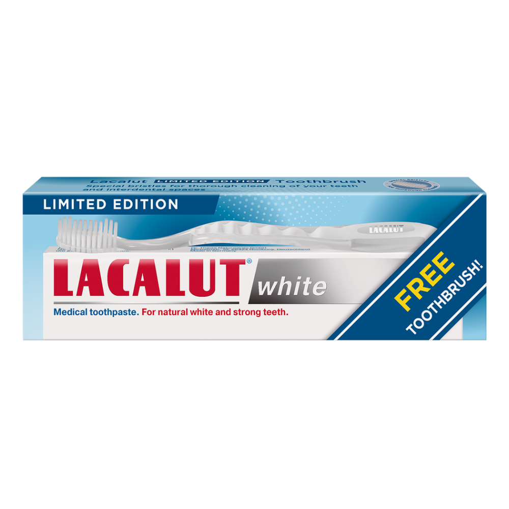 LACALUT WHITE T.P 75ML+ T.B GIFT