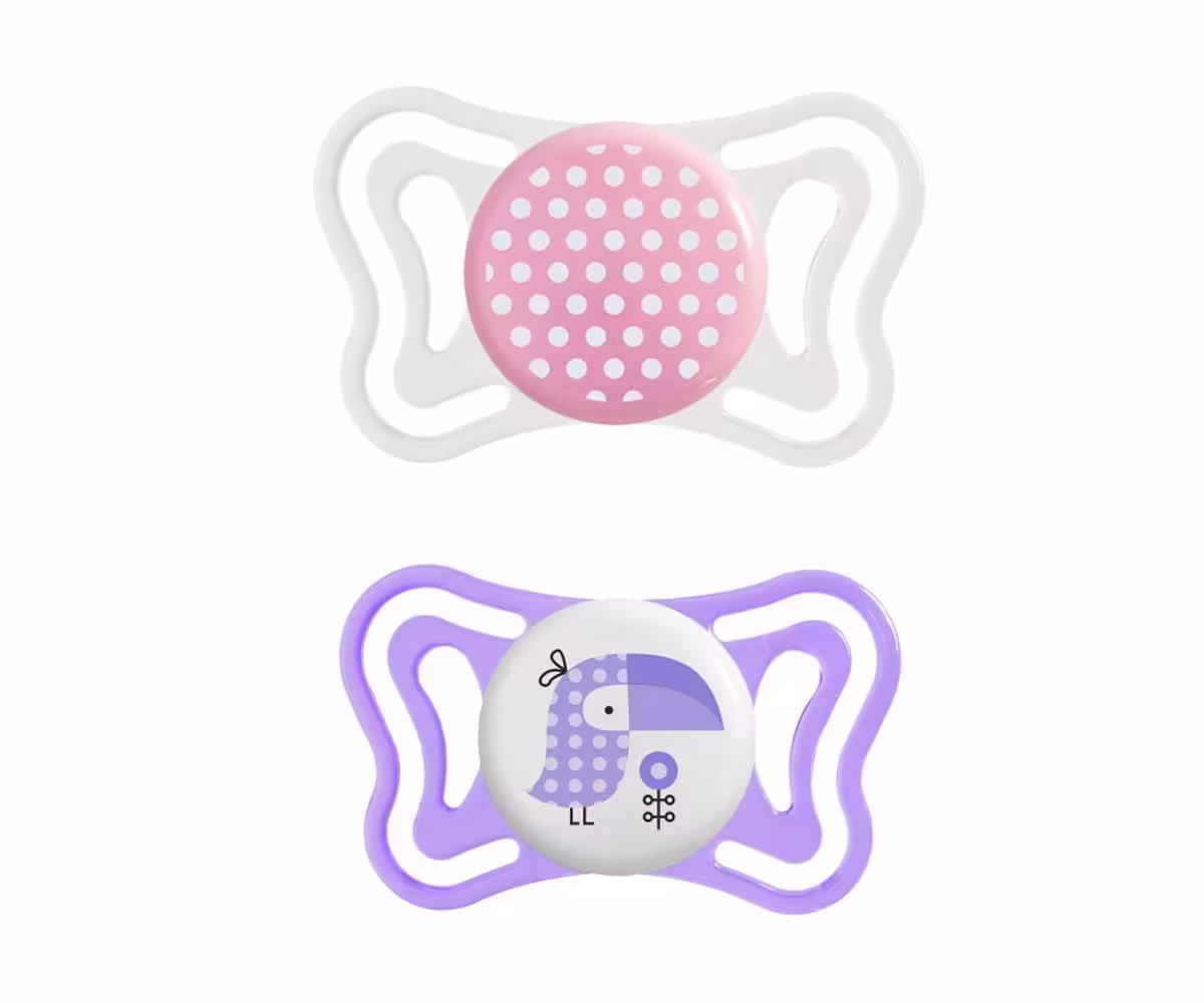 CHICCO PHYSIO FORMA LIGHT SOOTHER 2-6M PINK 2PCS - Image 5