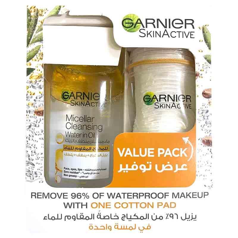 GARNIER MICELLAR CLEANSING WATER IN OIL 400ML + COTTON PADS - Image 3