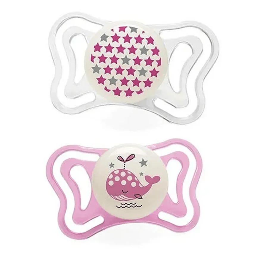 CHICCO PHYSIO FORMA LIGHT SOOTHER 2-6M PINK 2PCS - Image 2