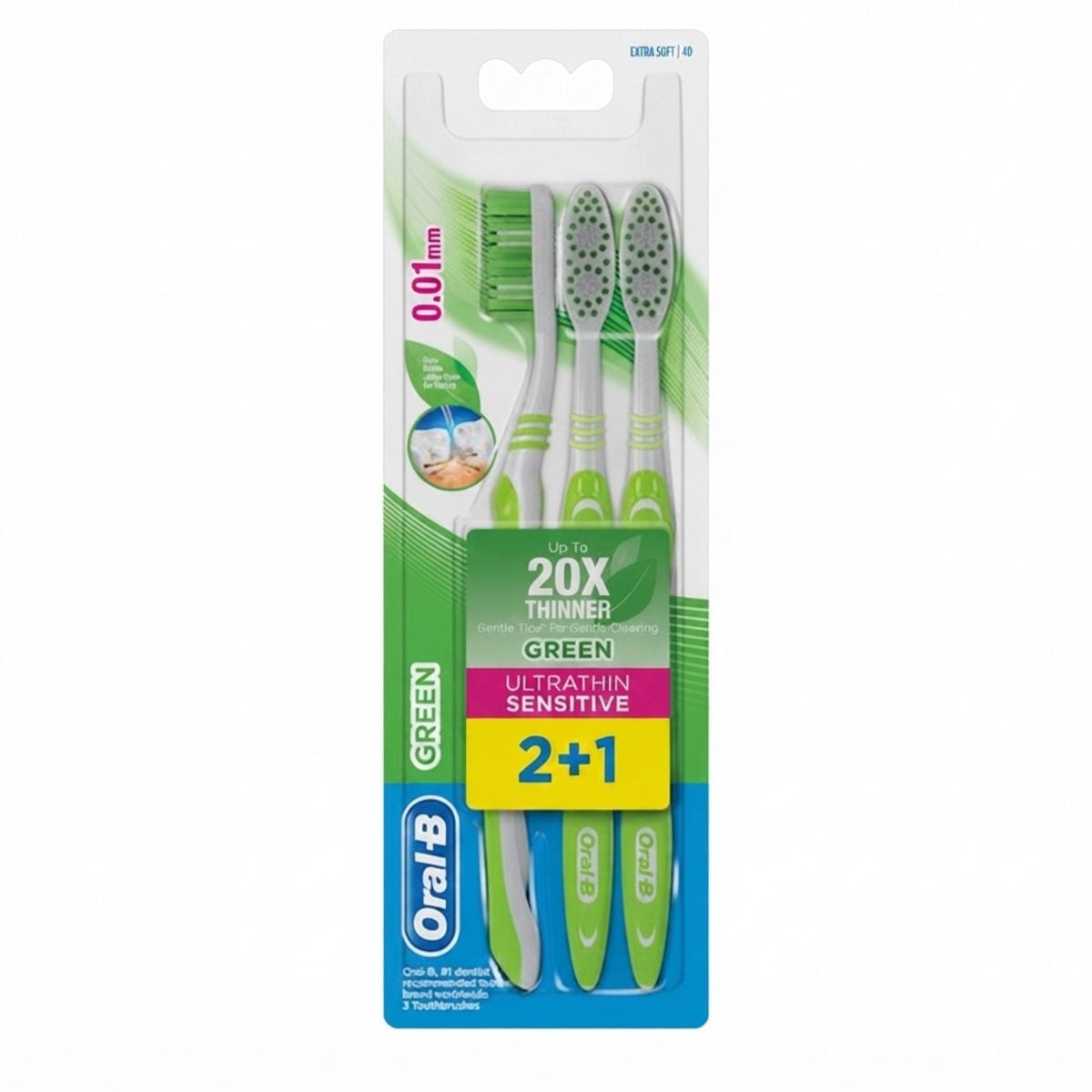 ORAL-B ULTRATHIN SENSITIVE EXTRA SOFT T.B 0.1MM 2+1