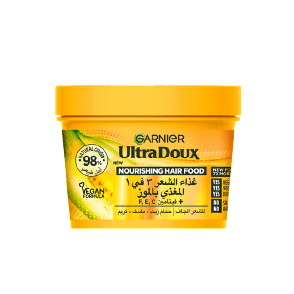 GARNIER ULTRA DOUX MOISTURISING HAIR FOOD BANANA + WET BRUSH 390ML