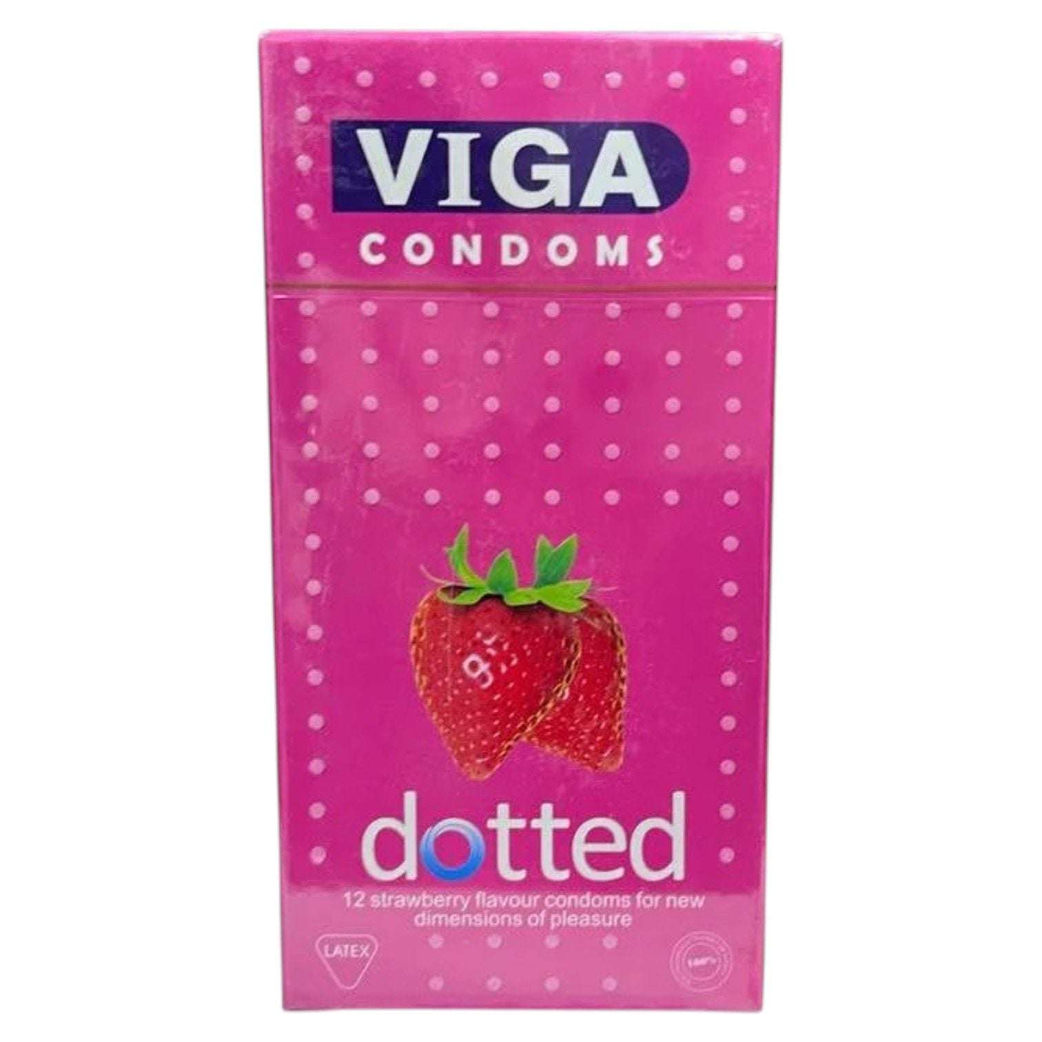 VIGA CONDOMS STRAWBERRY DOTTED 12PCS - Image 3